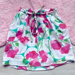Lilly Pulitzer Avery Floral Tie-Waist White Skirt🩷